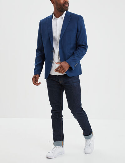 Veste de costume droite bleu electrique homme