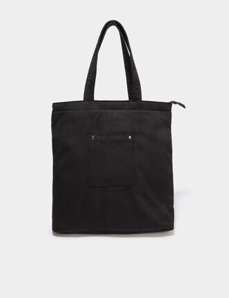 Sac tote bag zipp&eacute; noir femme