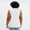 Débardeur fluide effet gauffré blanc femme grande taille