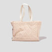 Sac shopper aspect tricoté sable femme
