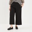 Pantalon city droit 7/8ème à pinces noir femme grande taille