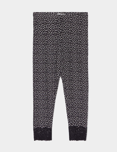 Legging 7/8ème avec dentelle noir femme