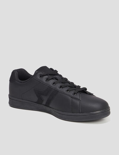 Tennis basses &agrave; lacets noir homme