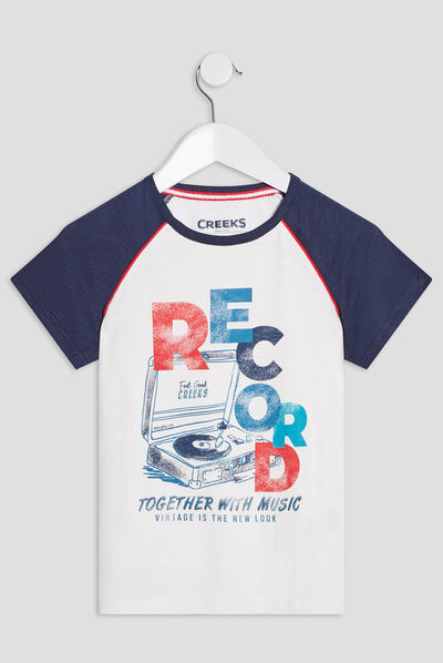 T-shirt manches courtes Creeks ivoire garçon