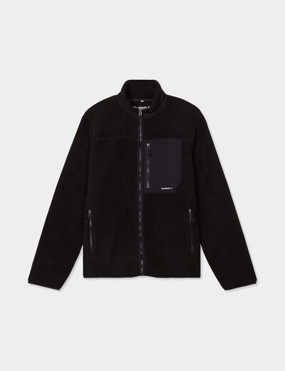 Gilet polaire zippé Trappeur noir homme