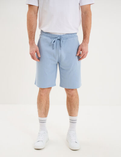 Short jogging molleton droit bleu ciel homme