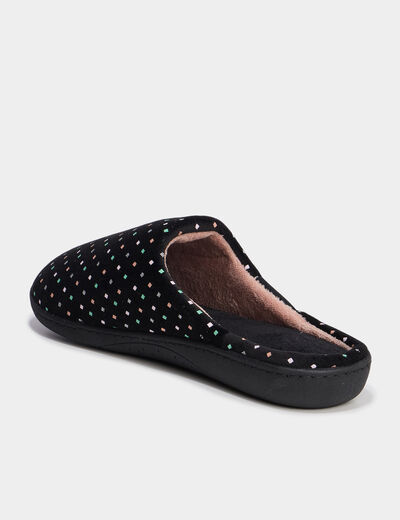 Chaussons mules Isotoner vert anis femme