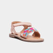 Sandales plates avec perles en cuir multicolore fille