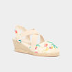 Sandales espadrilles compens&eacute;es en toile multicolore femme