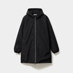 Parka d&eacute;perlante doubl&eacute;e &agrave; capuche noir homme