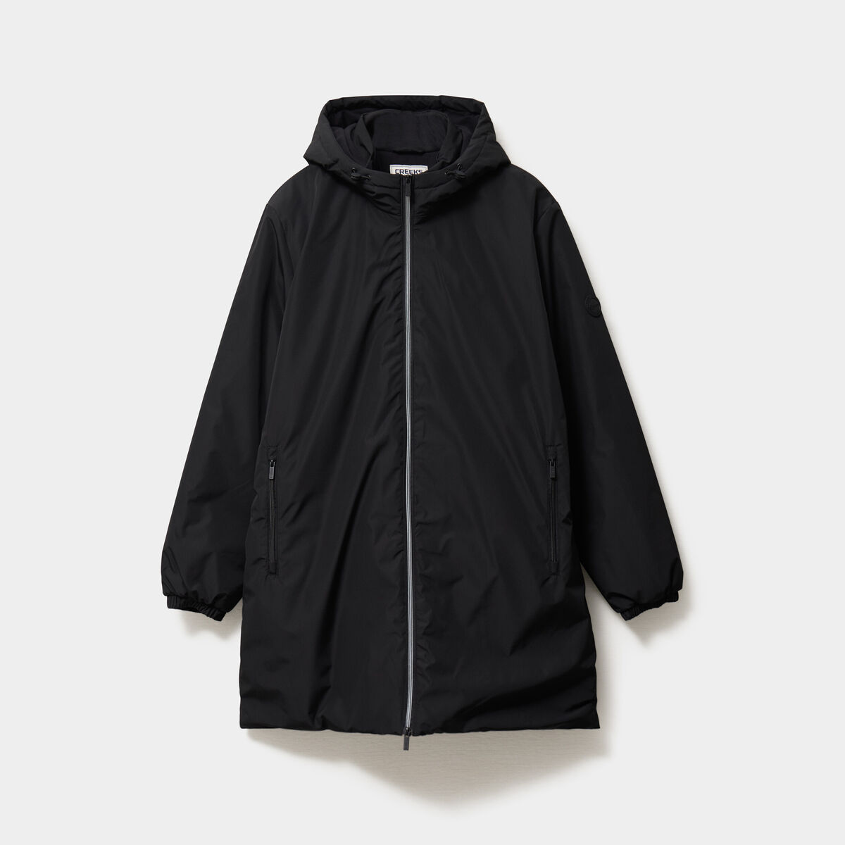 Parka d&eacute;perlante doubl&eacute;e &agrave; capuche noir homme