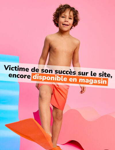 Short de bain orange gar&ccedil;on