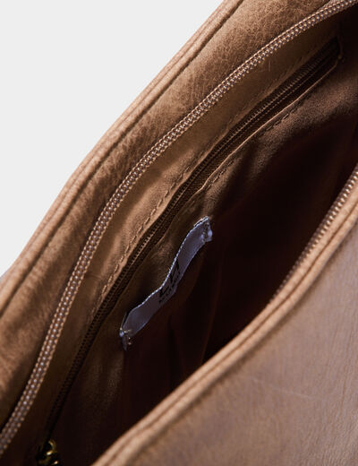 Sac en bandoulière avec clous taupe femme