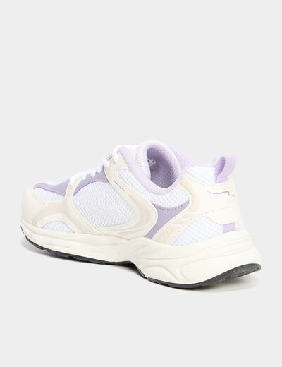 Baskets running à lacets blanc fille