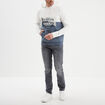 Jean stretch coupe slim denim gris homme