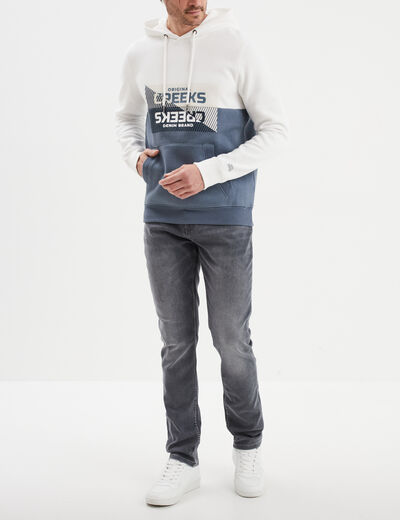 Jean stretch coupe slim denim gris homme