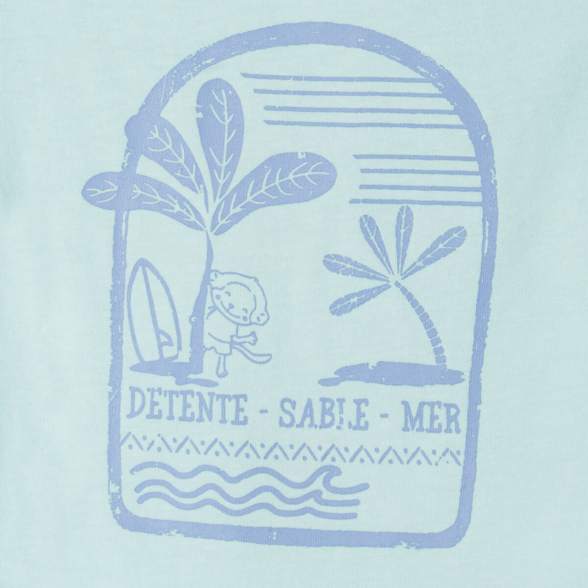 T-shirt à manches courtes en coton vert turquoise bébé garçon