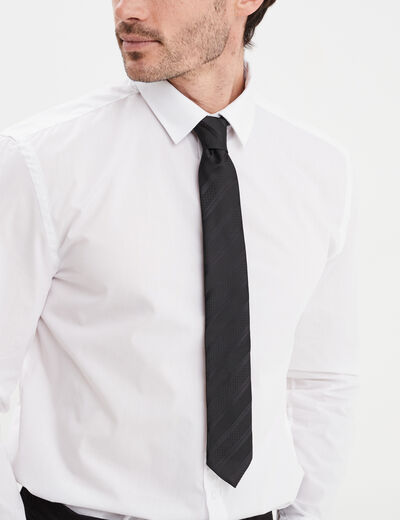 Cravate effet satin noir homme