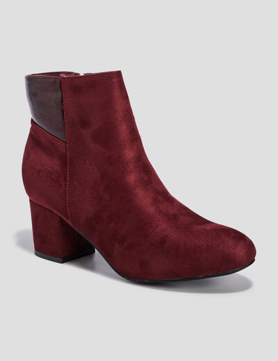 Bottines à talons bordeaux femme