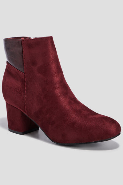 Bottines à talons bordeaux femme