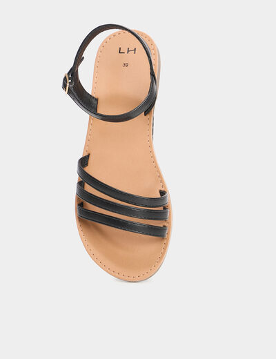 Sandales plates noir femme