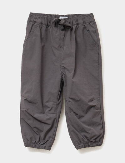 Pantalon droit doublé taille élastiquée gris foncé bébé garçon