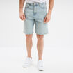 Bermuda en jean droit coton denim bleach homme