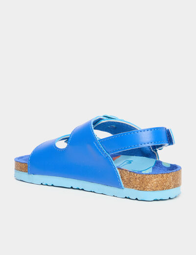 Sandales plates avec brides bleu garçon