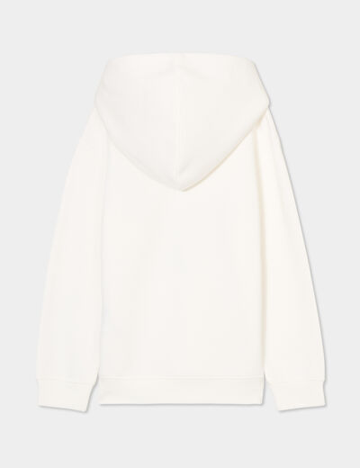 Sweat à capuche hoodie 1 poche Creeks blanc garçon