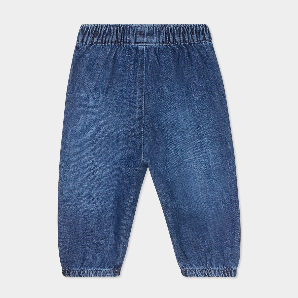 Jeans bas élastiqué coton bleu foncé bébé fille