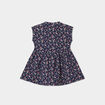 Robe patineuse manches courtes bleu marine bébé fille