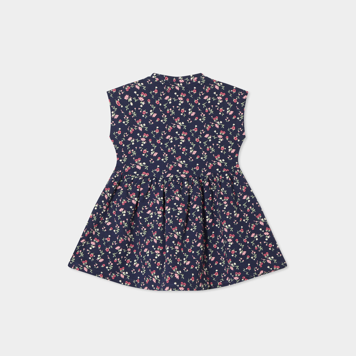 Robe patineuse manches courtes bleu marine bébé fille