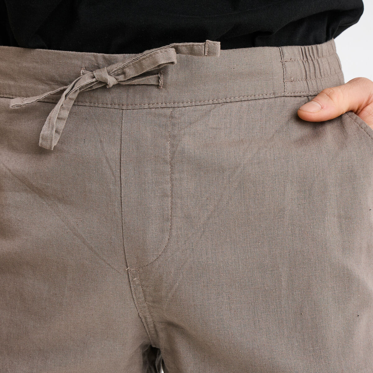 Pantalon de jogging en lin mélangé gris homme