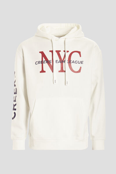 Sweat à capuche hoodie Creeks ivoire homme