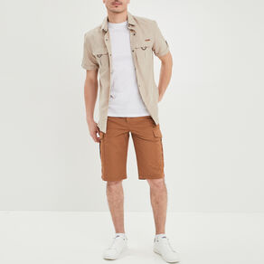 Bermuda cargo ceinturé marron clair homme