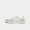 Baskets &agrave; lacets bi-mati&egrave;res blanc homme