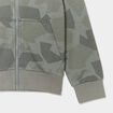 Sweat à capuche zippé vert kaki garçon