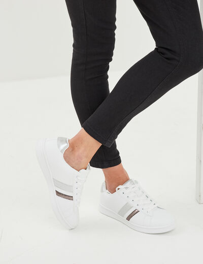 Tennis basses &agrave; lacets Creeks Tahana gris argent femme