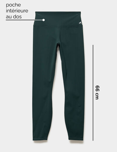 Legging de sport gainant taille haute vert fonc&eacute; femme
