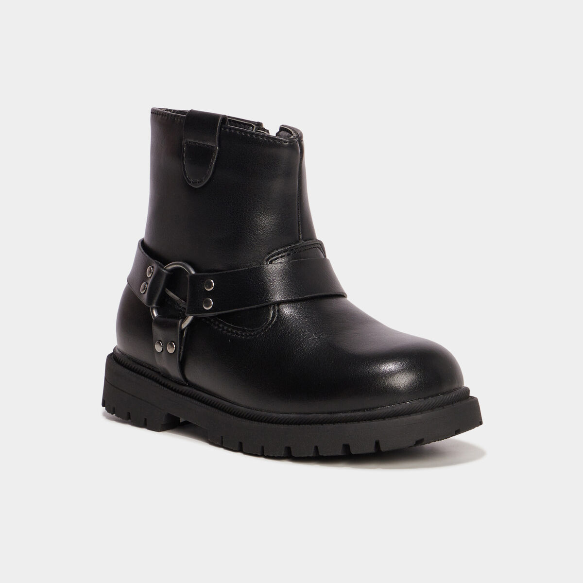 Bottines crantées avec boucles Liberto noir fille
