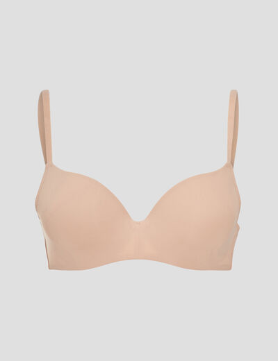 Soutien-gorge push-up microfibre beige femme