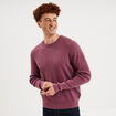 Pull en maille textur&eacute;e col rond mauve homme