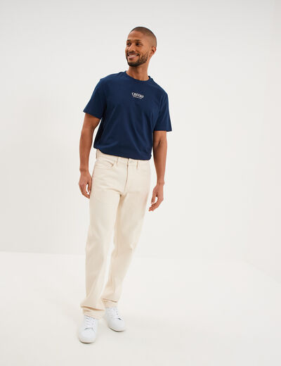 Jean regular 5 poches coton ecru homme