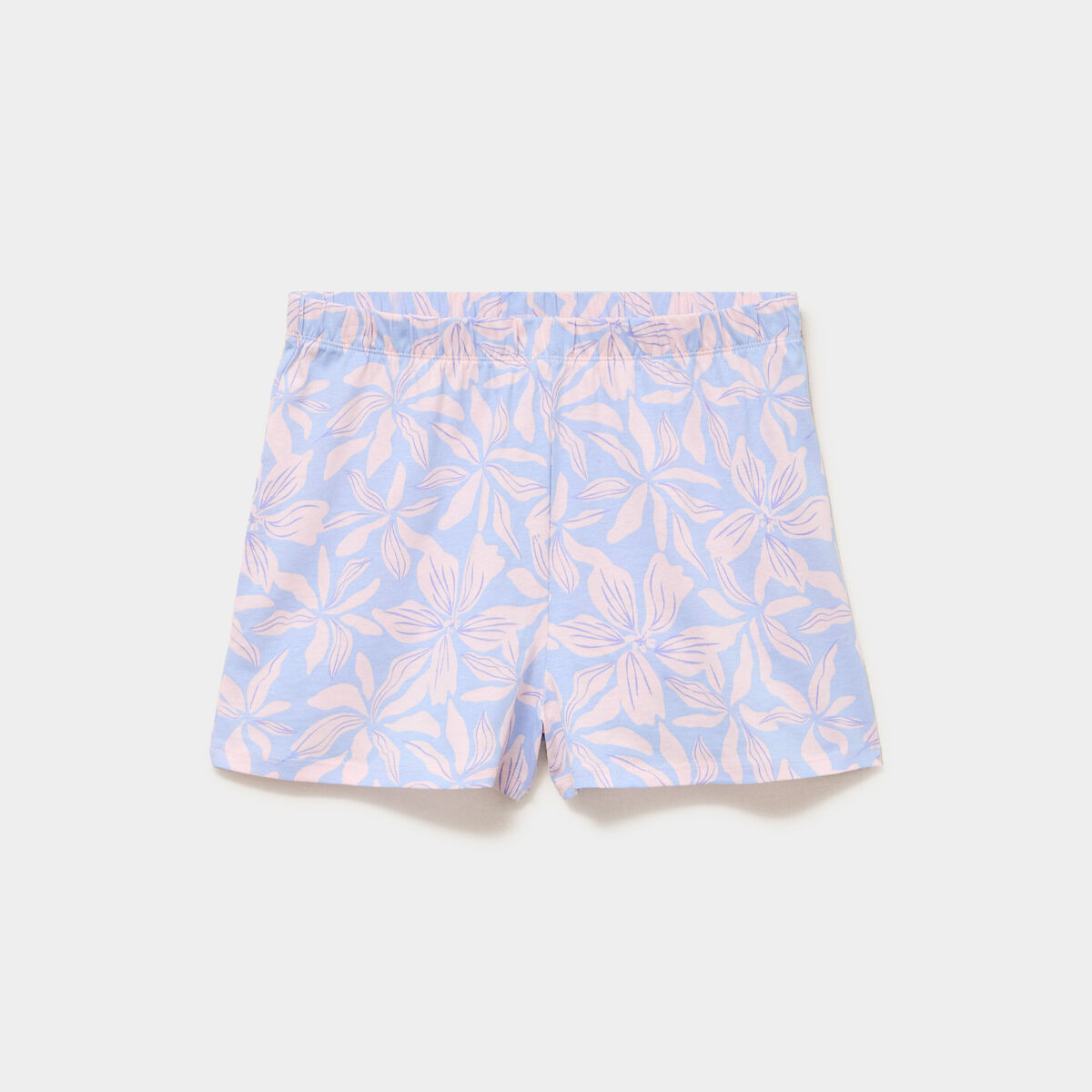 Bas de pyjama short coton bleu femme