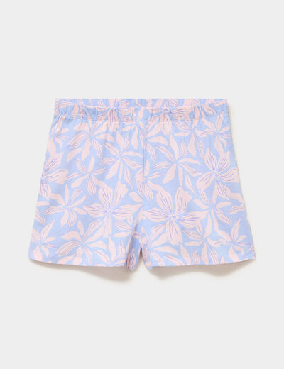 Bas de pyjama short coton bleu femme