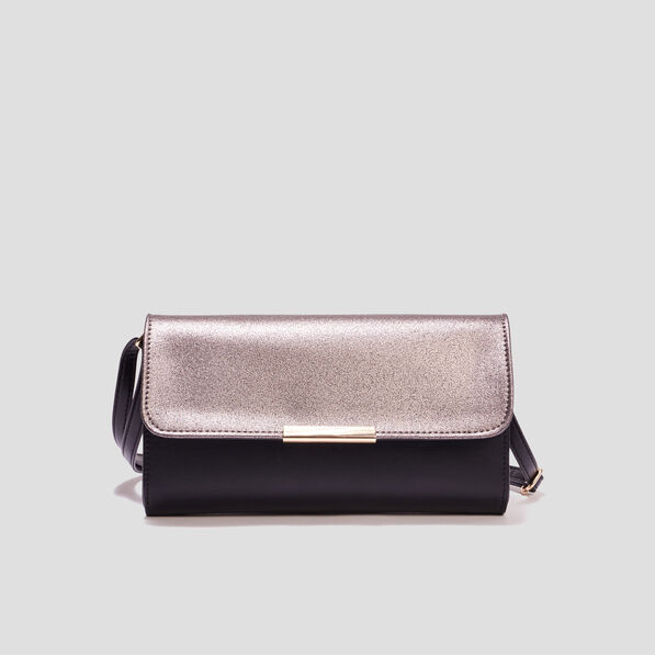 sac pochette avec rabat metallise couleur or femme Sac pochette avec rabat métallisé couleur or femme