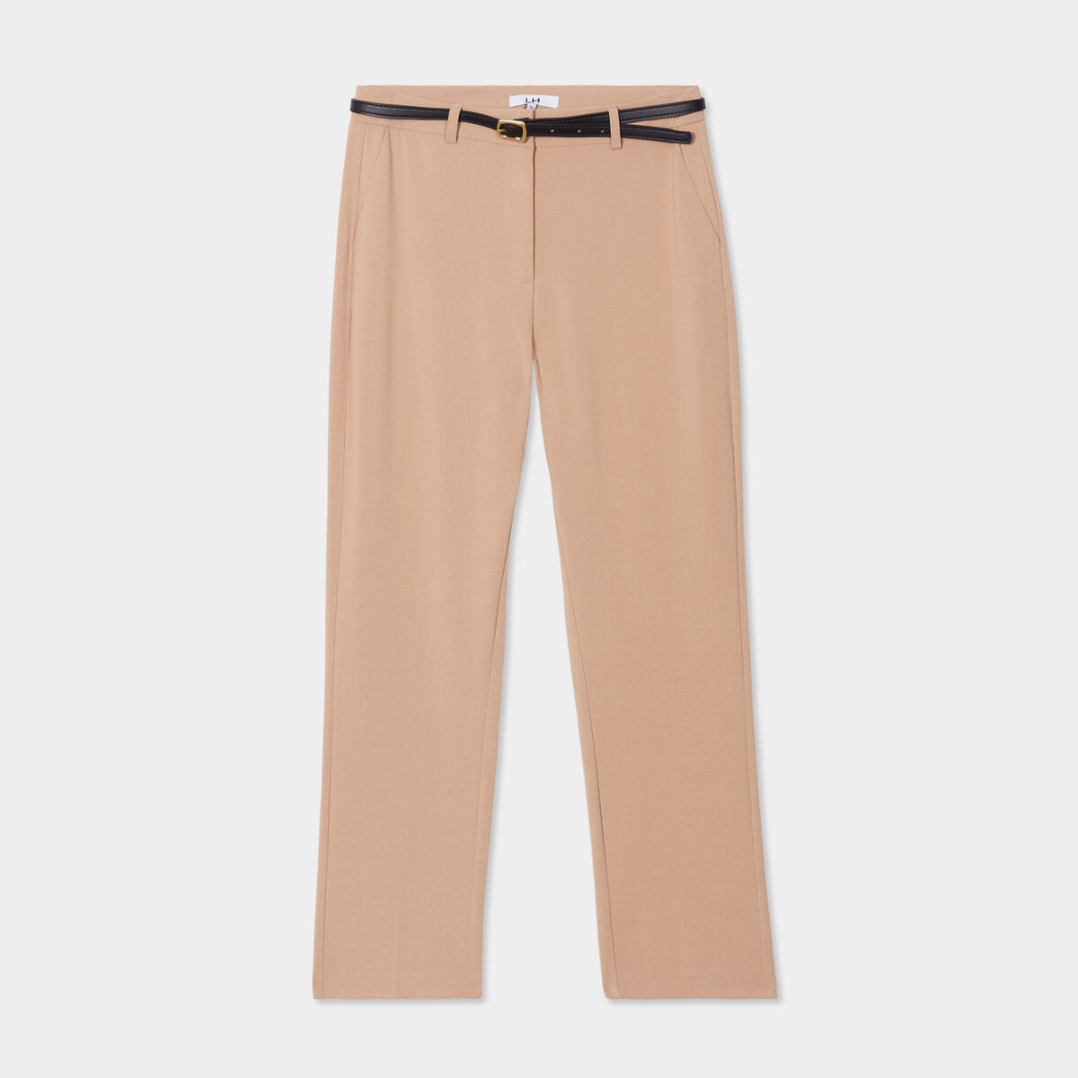 Pantalon city stretch 7/8ème marron femme