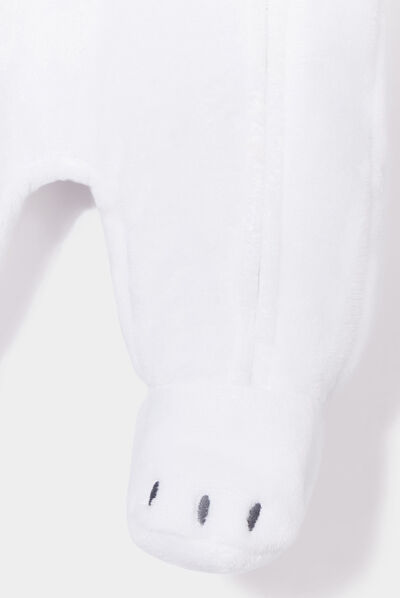 Combinaison à capuche zippée blanc bébé garçon