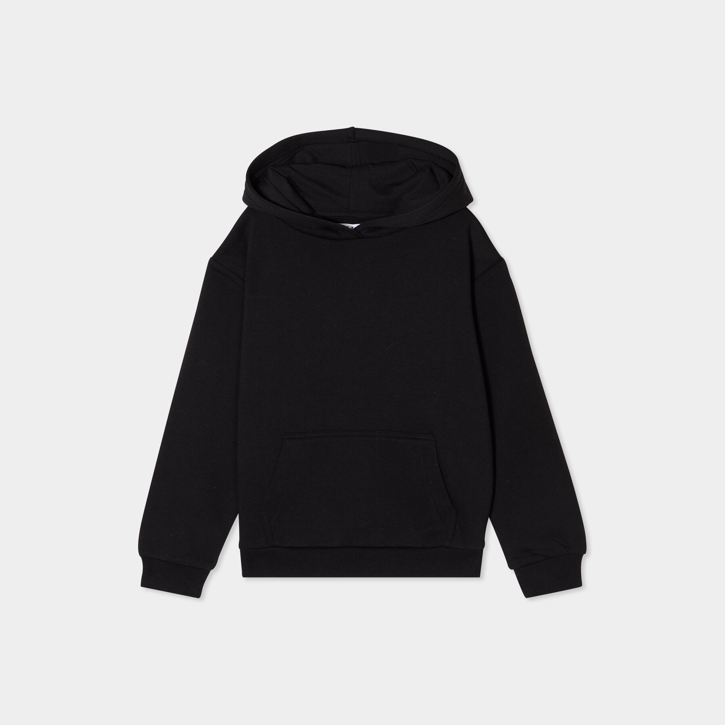 Sweat à capuche hoodie relax molleton noir fille LH