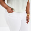 Pantalon corsaire skinny taille haute blanc femme grande taille